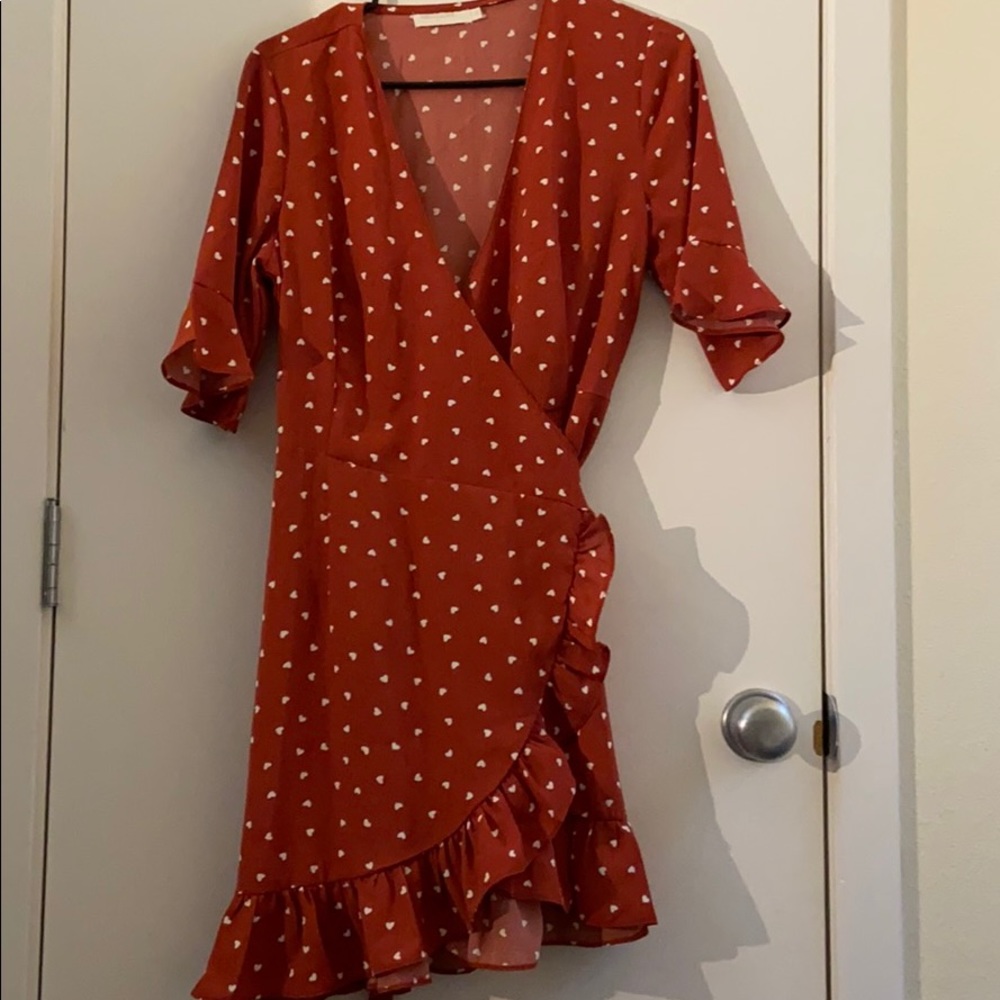 Vera & Lucy heart print wrap dress